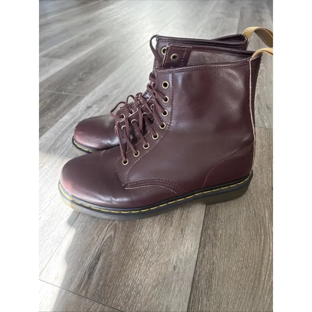 Dr. Martens 1460 Vegan Cherry Red Felix Air Cushion Boot Men's Size 11 EUC